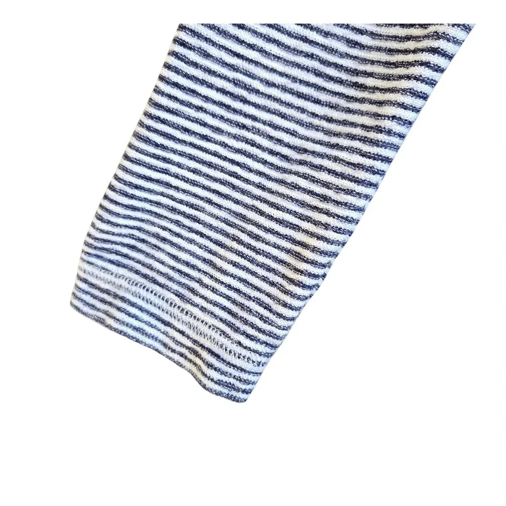Habitat, Womens S  Blue White Striped‎ Cotton Open Front Cardigan, Beach Pockets